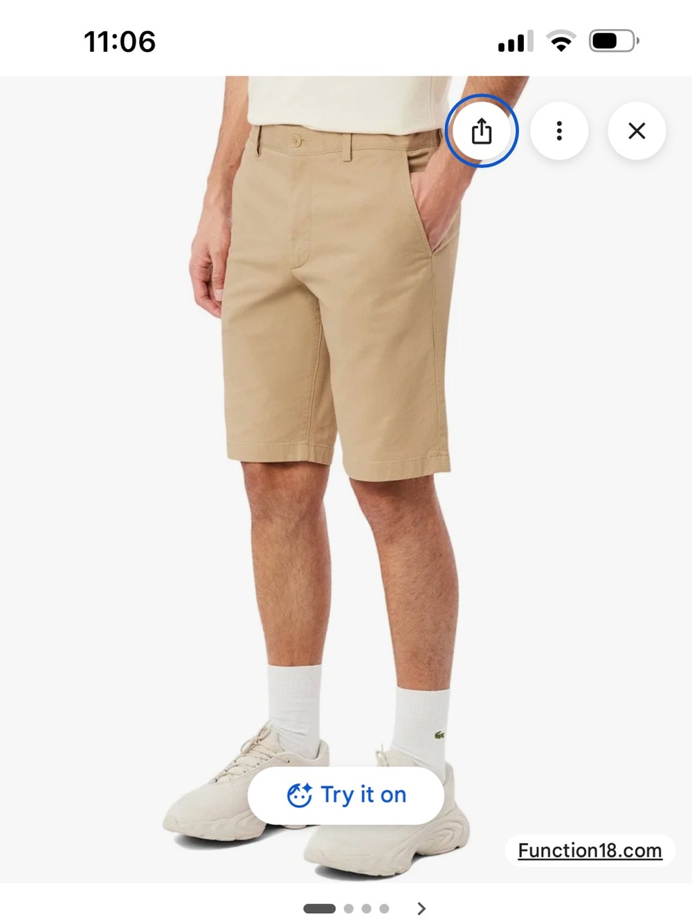 LACOSTE khaki chicos golf shorts, size 33 US